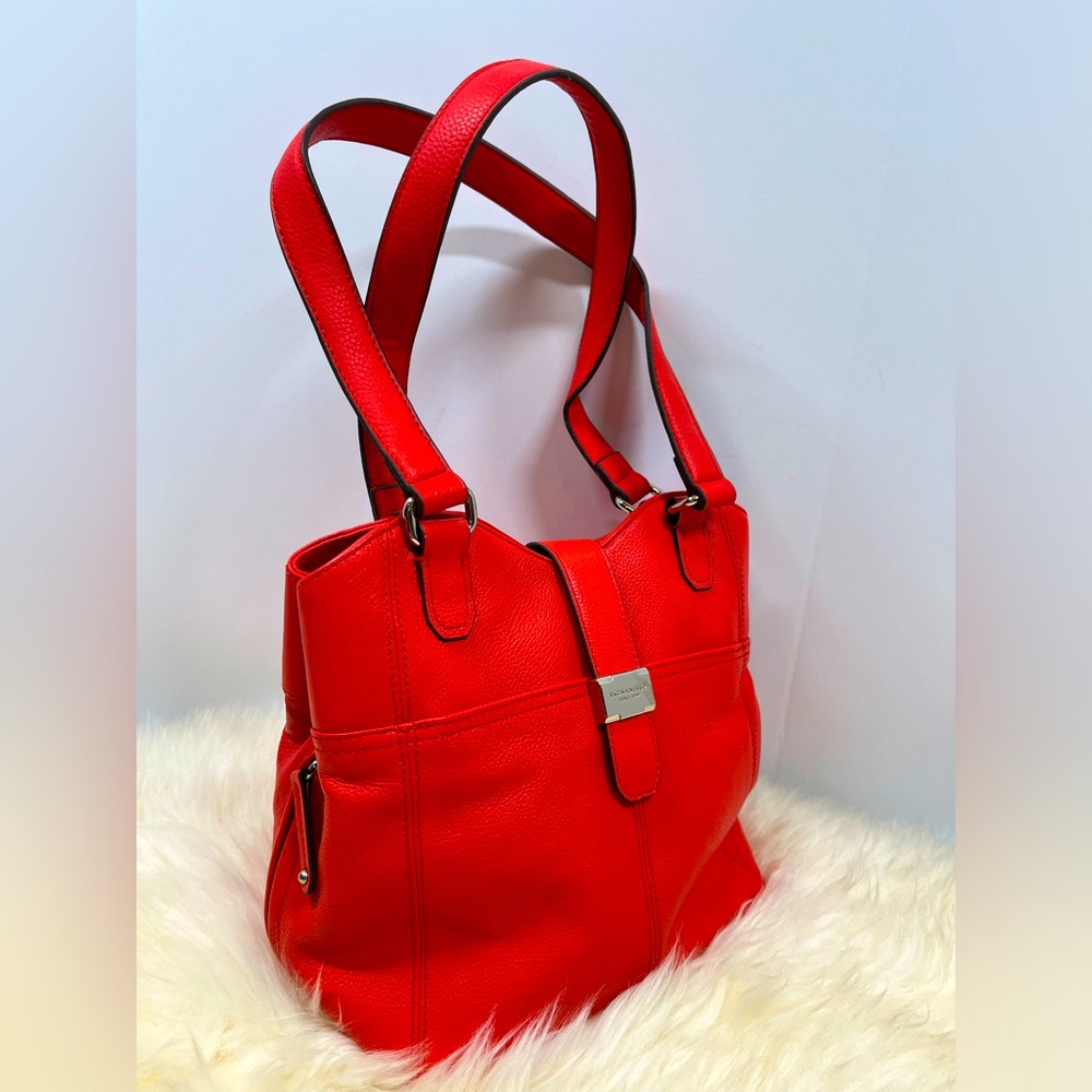 Tignanello  Genuine Leather Shoulder Bag Coral Color